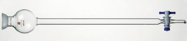 Synthware&#8482; chromatography column with reservoir, spherical joint and PTFE stopcock 100 mL, joint: ST/NS 35/20, I.D. × L 13.4&#160;mm × 203&#160;mm