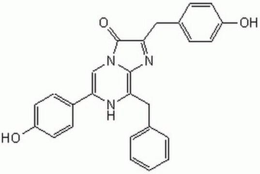 Coelenterazine A cell-permeable aequorin luminophore that acts as a very sensitive and specific chemiluminescence probe of the superoxide anion.