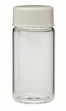 WHEATON&#174; liquid scintillation vial with attached foil lined PP cap, glass lips on vial transparent borosilicate glass bottle, capacity (20&#160;mL), screw cap