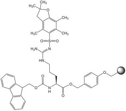 Fmoc-Arg(Pbf)-Wang resin LL (100-200 mesh) Novabiochem&#174;