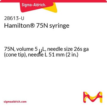 Jeringa Hamilton&#174; 75N 75N, volume 5&#160;&#956;L, needle size 26s ga (cone tip), needle L 51&#160;mm (2&#160;in.)