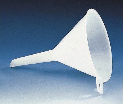 BRAND&#174; PP funnels, plain interior top diam. 150&#160;mm, stem O.D. × L 17&#160;mm × 95&#160;mm