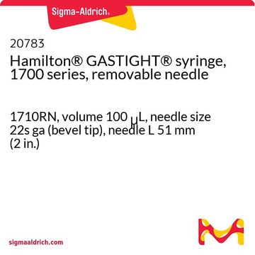 Seringue Hamilton&#174;, GASTIGHT&#174; série&nbsp;1700, aiguille amovible 1710RN, volume 100&#160;&#956;L, needle size 22s ga (bevel tip), needle L 51&#160;mm (2&#160;in.)