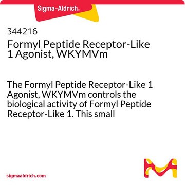 Formyl Peptide Receptor-Like 1 Agonist, WKYMVm The Formyl Peptide Receptor-Like 1 Agonist, WKYMVm controls the biological activity of Formyl Peptide Receptor-Like 1. This small molecule/inhibitor is primarily used for Activators/Inducers applications.