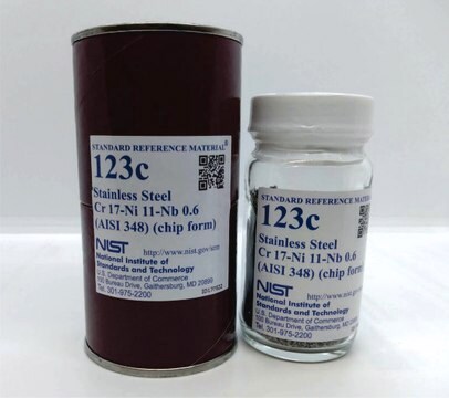 Edelstahl NIST&#174; SRM&#174; 123c, Cr 17 - Ni 11 - Nb 0.6 (AISI 348)