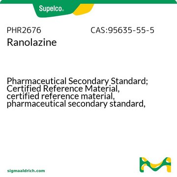 Ranolazin Pharmaceutical Secondary Standard; Certified Reference Material, certified reference material, pharmaceutical secondary standard, pkg of 500&#160;mg