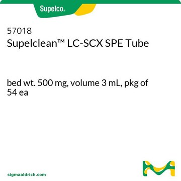 Tubes de SPE Supelclean&#8482;&nbsp;LC-SCX bed wt. 500&#160;mg, volume 3&#160;mL, pkg of 54&#160;ea