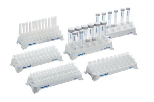 632 Stojak na probówki 0,5 ml Holds 48 x 0.5 mL tubes, 3 rows of 16 wells each, pkg of 2&#160;pieces, white, autoclavable