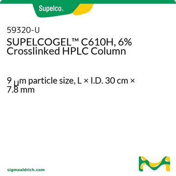 Columnas para HPLC reticuladas al 6% SUPELCOGEL&#8482; C610H 9&#160;&#956;m particle size, L × I.D. 30&#160;cm × 7.8&#160;mm