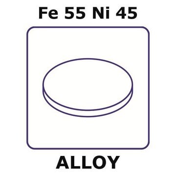 Iron-Nickel alloy, Fe55Ni45 foil, 4mm disks, 0.1mm thickness