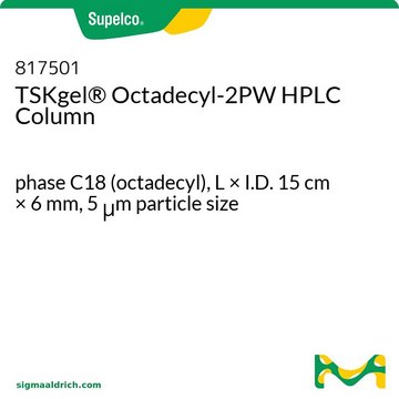 TSKgel&#174; Umkehrphasen-HPLC-Säule (polymerbasiert) phase C18 (octadecyl), L × I.D. 15&#160;cm × 6&#160;mm, 5&#160;&#956;m particle size