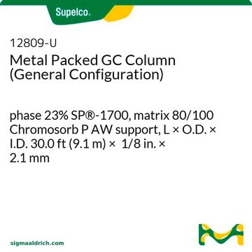 金属性充填 GCカラム (一般型) phase 23% SP&#174;-1700, matrix 80/100 Chromosorb P AW support, L × O.D. × I.D. 30.0&#160;ft (9.1&#160;m) × 1/8&#160;in. × 2.1&#160;mm