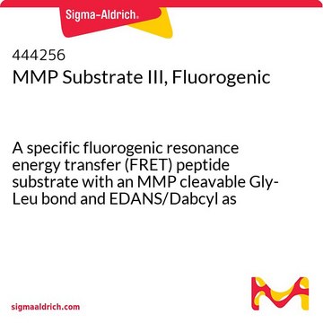 MMP-Substrat&nbsp;III, fluorogen A specific fluorogenic resonance energy transfer (FRET) peptide substrate with an MMP cleavable Gly-Leu bond and EDANS/Dabcyl as fluorophore/quencher combination.