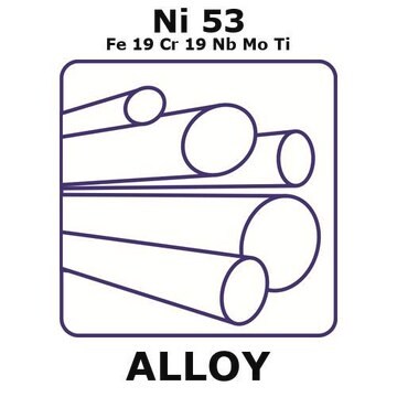 Inconel&#174; alloy 718 - heat resisting alloy, Ni53Fe19Cr19NbMoTi rod, 1000mm x 6.35mm diameter, annealed