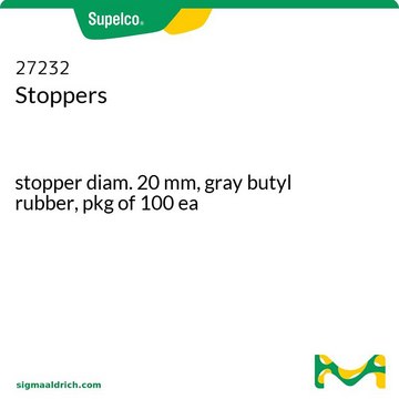 Stoppers stopper diam. 20&#160;mm, gray butyl rubber, pkg of 100&#160;ea