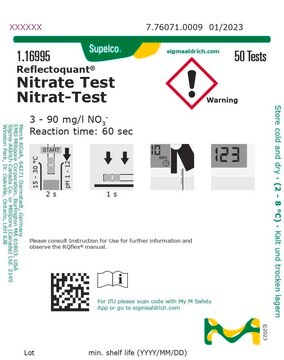 Test des nitrates reflectometric, 3-90&#160;mg/L (NO3-), for use with REFLECTOQUANT&#174;