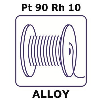 Platinum/Rhodium wire, Pt 90%/Rh10%, 0.38&#160;mm diameter, length 0.5 m, temper annealed