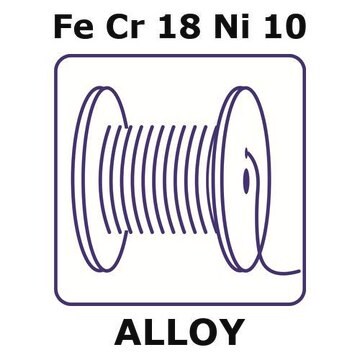 Stainless steel - AISI 304l wire, Fe/Cr18%/Ni 10%, 0.5&#160;mm diameter, length 50 m, temper hard