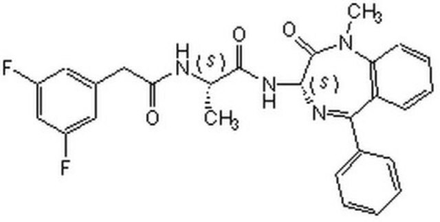 &#947;-分泌酶抑制剂XXI，化合物E This g-secretase inhibitor, CAS 209986-17-4, is a cell-permeable, potent, selective, non-transition-state analog inhibitor of &#947;-secretase and Notch processing. Lowers A&#946; levels in APP transgenic mice