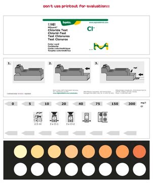 氯化物测试 colorimetric, 5-300&#160;mg/L (Cl-), for use with MCOLORTEST&#174;