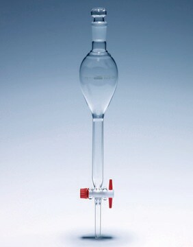 Pyrex&#174; Separating funnel, Gilson style with PTFE key 1000&#160;mL