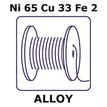 Monel&#174; alloy 400, Ni65Cu33Fe2 1000m wire, 0.125mm diameter, as drawn