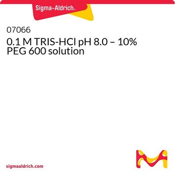 0.1 M TRIS-HCl pH 8.0 – 10% PEG 600 solution