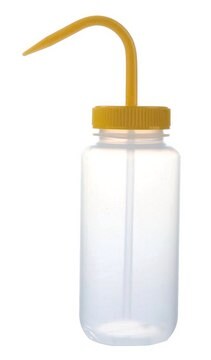 Wide mouth wash bottle capacity 500&#160;mL, yellow PE-LD bottle