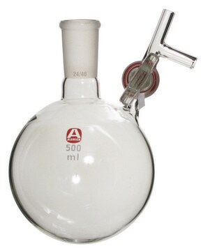 Aldrich&#174; round-bottom storage flask with stopcock-equipped septum-inlet capacity 1,000&#160;mL, with 4 mm PTFE stopcock, joint: ST/NS 24/40