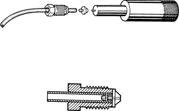 Tubing connector for large columns Tubing insertion tool, tube I.D. 1.5&#160;mm