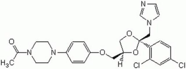 Ketoconazol An inhibitor of cytochrome P-450 in steroid biosynthesis. An antifungal agent that displays potent anti-metastatic, anti-neoplastic, and anti-psoriatic activities.