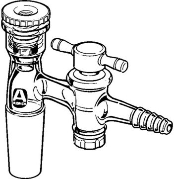 Tubing adapter with Torion&#8482; connection and stopcock PTFE stopcock, O.D. 3/16&#160;in., male joint: ST/NS 19/22