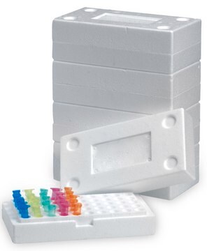 Microtube Storage Box to hold, 50&#160;tube(s), white expanded polystyrene rack