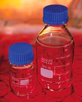 Duran&#174; laboratory bottles, with caps capacity 250&#160;mL, blue PP screw cap and pouring ring