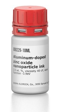 Aluminum-doped zinc oxide nanoparticle ink 2.5 wt. %, viscosity 40 cP, work function -3.9eV