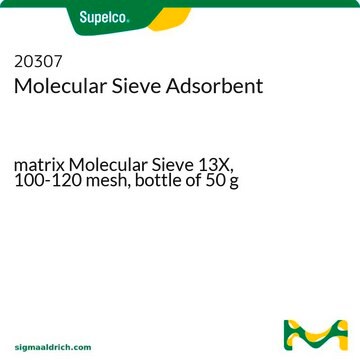 モレキュラーシーブ吸着剤 matrix Molecular Sieve 13X, 100-120&#160;mesh, bottle of 50&#160;g