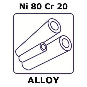 Nickel-chromium alloy, Ni80Cr20 200mm tube, 1.3mm outside diameter, 0.25mm wall thickness, 0.8mm inside diameter