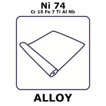 Inconel&#174; X750 - heat resisting alloy, Ni74Cr15Fe7TiAlNb foil, 1m coil, 0.25mm thickness, annealed