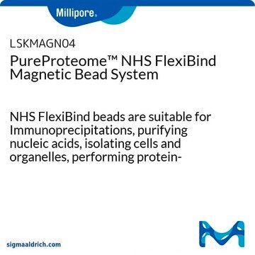 PureProteome&#8482; NHS FlexiBind Magnetic Bead System NHS FlexiBind beads are suitable for Immunoprecipitations, purifying nucleic acids, isolating cells and organelles, performing protein-protein interaction studies and many other applications.