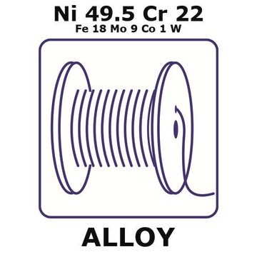 Hastelloy&#174; X alloy, Ni49.5Cr22Fe18Mo9Co1W 20m wire, 0.50mm diameter, annealed