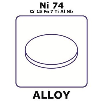 Inconel&#174; X750 - heat resisting alloy, Ni74Cr15Fe7TiAlNb foil, 50mm disks, 0.25mm thickness, annealed