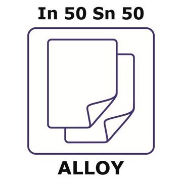 Indium-tin alloy, In50Sn50 foil, 25 x 25mm, 0.1mm thickness