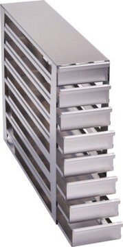 Eppendorf&#174; Drawer style stainless steel rack for CryoCube&#174; F740 upright freezers closed configuration for storage of 32 boxes up to 136 x 136 x 53 mm (2 inch boxes), 3-Compartment, external W × D × H (140&#160;mm) (563&#160;mm) (449&#160;mm)