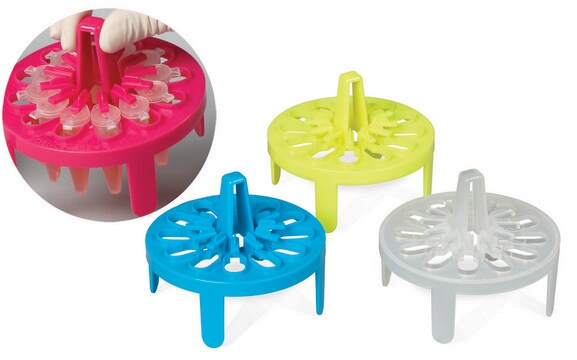 PrepSafe&#8482; microcentrifuge tube mini floating rack yellow (neon)