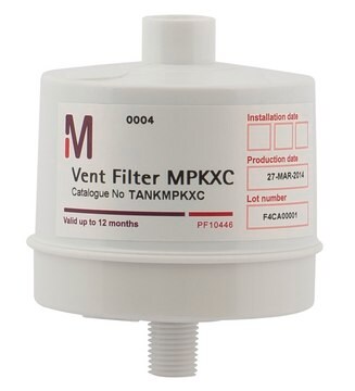 Filtro de respiro Advanced protection against airborne contaminants for storage tanks of Milli-Q&#174; CLX 7000 series systems