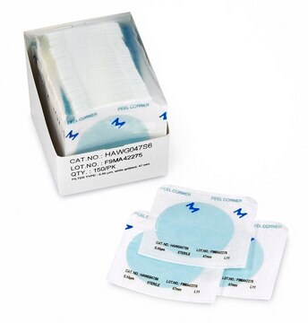 S-Pak&#174; Membrane Filter mixed cellulose esters (MCE), pore size 0.45&#160;&#956;m, filter diam. 47&#160;mm, white gridded + 3 dispensers &amp; 600pads for microbiological analysis