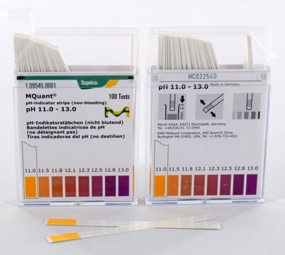 pH-indicator strips pH 11.0 - 13.0 non-bleeding, colorimetric, pH range 11.0-13.0, MQuant&#174;