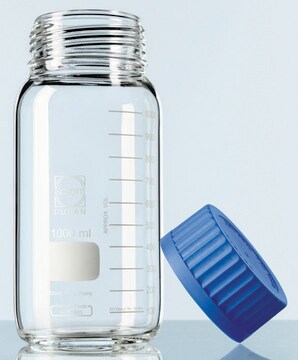 Duran&#174; bottle wide neck GLS 80 without caps clear glass, capacity 1,000&#160;mL