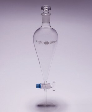 Pyrex&#174; Separating funnel, conical, PTFE key 500&#160;mL