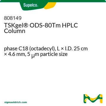 Colonne&nbsp;HPLC TSKgel&#174;&nbsp;ODS-80Tm phase C18 (octadecyl), L × I.D. 25&#160;cm × 4.6&#160;mm, 5&#160;&#956;m particle size